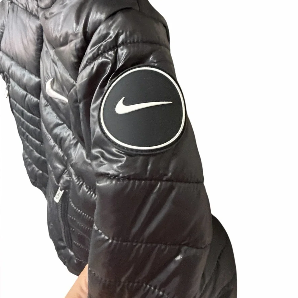 Nike Black Hooded Quilted Puffer Jacket
